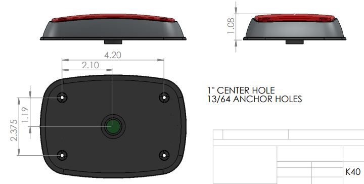 Tecniq K40 Warning Light (5" x 3.3")