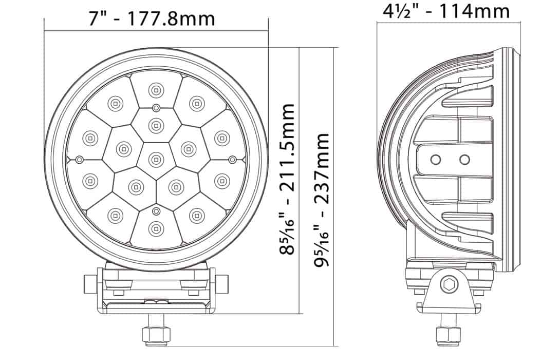 Night Rider N2448EM Street Legal 7" Round Driving Lights (Pair)