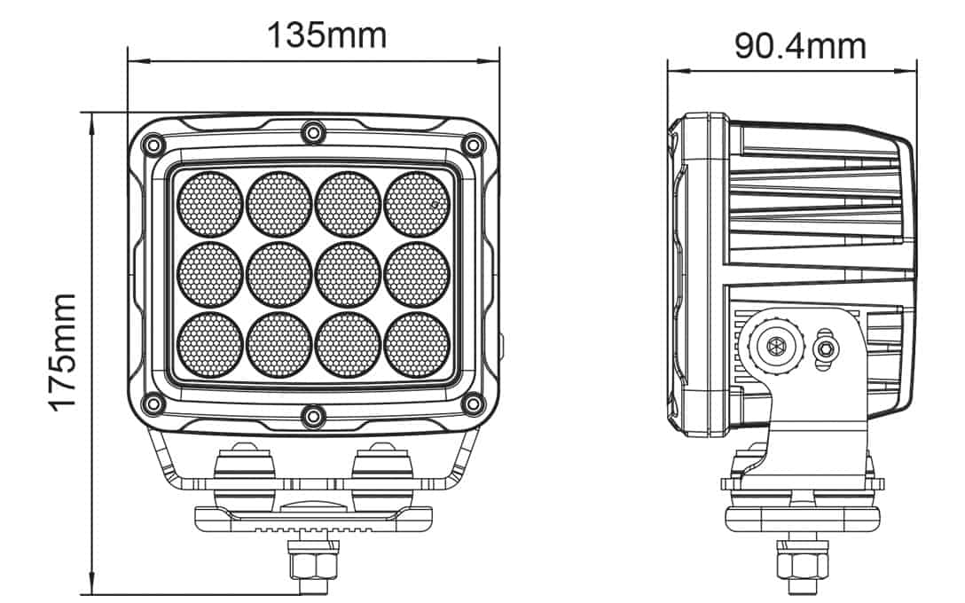 Night Rider NHI12WF Heavy Duty Work Light - Flood