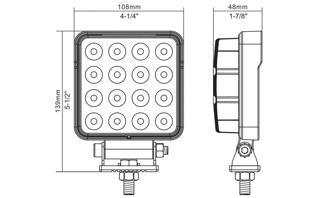 Night Rider NOS48 4" Square Work Flood Light