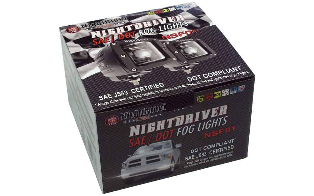 Night Rider NSF01 Street Legal Fog Lights (Cube)